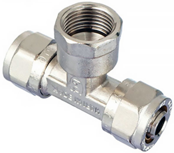 Тройник для М/П трубы с внутренней резьбой 16 мм х 1/2 х 16 мм IFANPlus