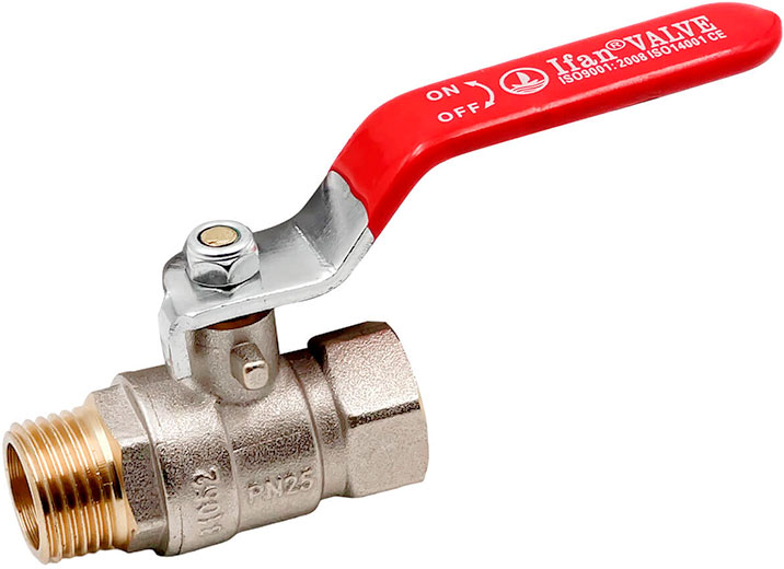 Кран шаровый латунь рычаг (20) 3/4 ВН PN25 IFAN