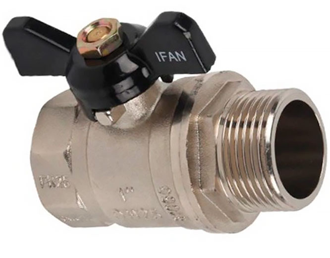 Кран шаровый латунь бабочка ВН PN25 CW617N IFANPlus