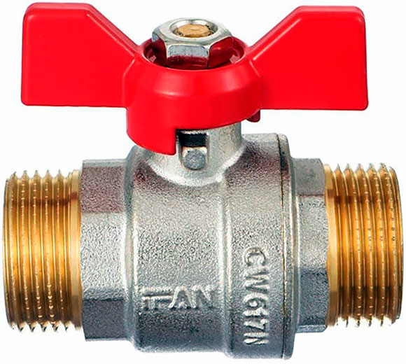 Кран шаровый латунь бабочка HH PN40 CW617N IFANPlus