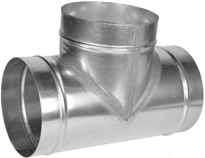 Тройник оцинкованный Ø 150 мм 90°