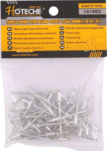 Заклепка алюминиевая 3.2 × 6.4 упаковка 50 шт 161002 Hoteche