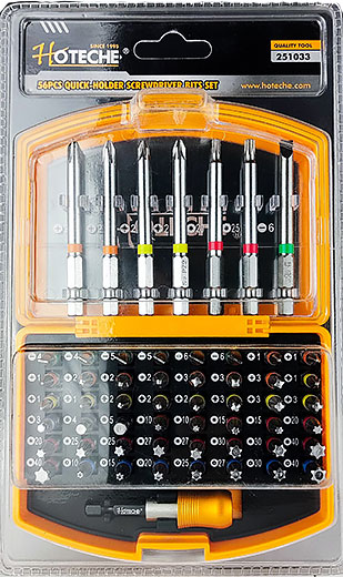 Комплект отверточных насадок TORX SL /PH /PZ 56 ед 251033 Hoteche