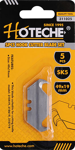 Комплект лезвий с крючком 49 × 19 мм 311025 Hoteche