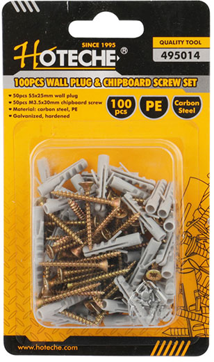 Саморез по дереву с распорными дюбелями Hoteche