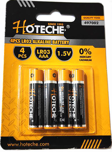 Элемент питания LR03 AАА (упаковка 4 шт) 497002 Hoteche