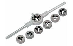 Набор  плашек с держателем 8 ед (M3, M7, M8, M10, M12) 640113 Hoteche