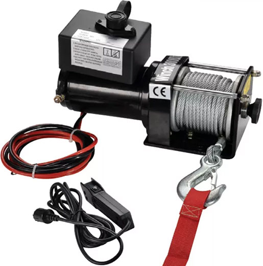 Лебедка электрическая однолинейная 12В 1000Вт 1360 кг 690008 Hoteche