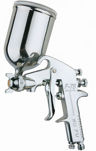 Пистолет покрасочный F75G форсунка 1.5 мм верхний металлический бачок 400 мл. A831407 Hoteche