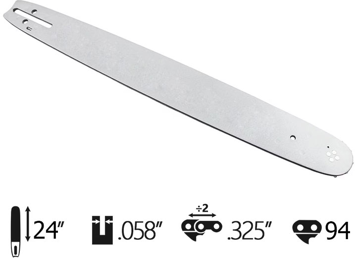 Шина легкосплавная 61 см. 0,325 шаг 1.5 (0,058) посадка. 94 звеньев G840737 Hoteche