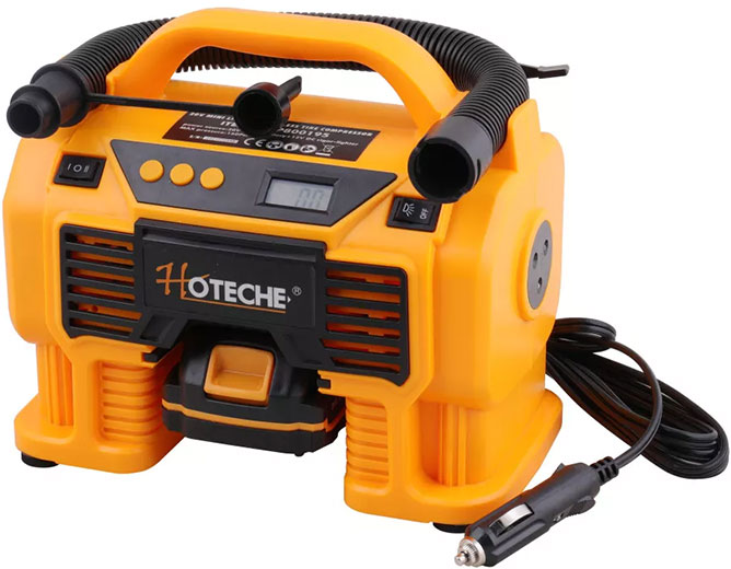 Компрессор автомобильный мини аккумуляторный макс давление 11 бар P800195 Hoteche