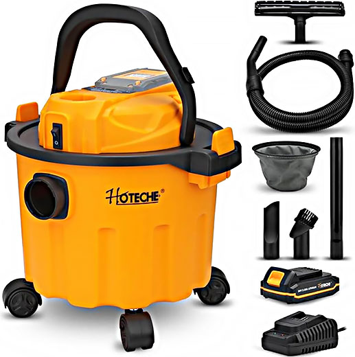 Пылесос аккумуляторный для влажной и сухой уборки 10 л P805506 Hoteche