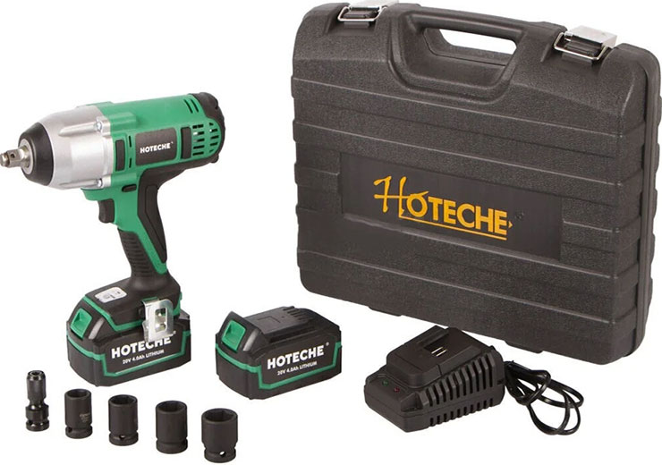 Гайковерт ударный аккумуляторный 20 В 450 Нм 0-2200 об/мин 0-2000 уд/мин 4.0 Aч PG80012 Hoteche