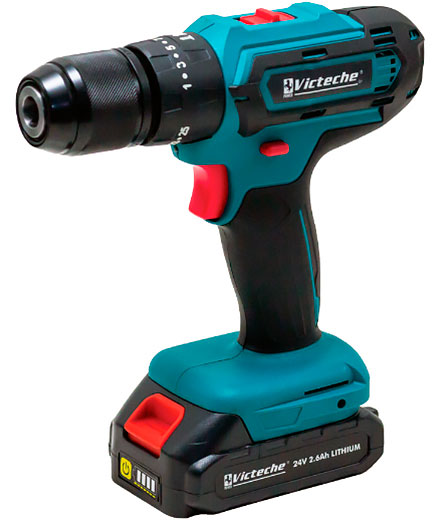 Дрель-шуруповерт аккумуляторный 20В 2 × 2.6 Aч 45 Нм 0-1400 об/мин VP10102 Victeche