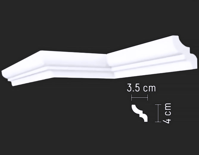 Плинтус потолочный XPS (багет) B-02 35 х 40 х 2000 мм Andpol