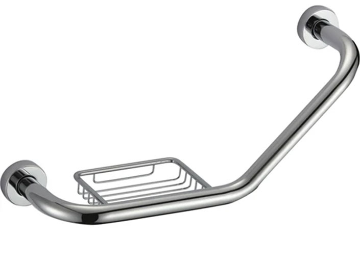 Поручень для ванны изогнутый с мыльницей 46 см хром V19-35 Valvetti