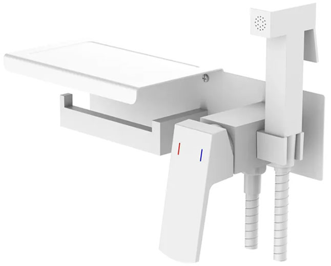 Набор для гигиенического душа c полочкой и держателем для т/бумаг VT62-172 Valvetti Premium