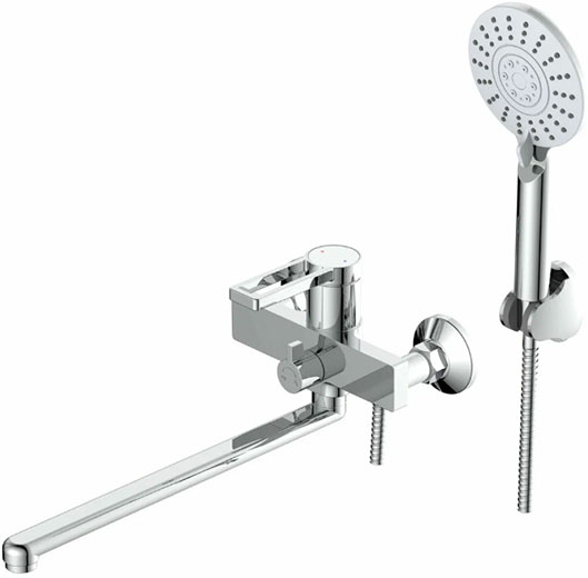 Смеситель латунный для ванны длинный излив хром (k35) VT22-172 Valvetti Premium