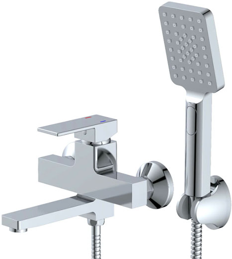 Смеситель латунный для ванны короткий излив хром (k35) VT106330-80 Valvetti Premium