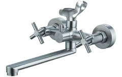 Смеситель  для ванны длинный излив нержавещая сталь (кран-букса) V357-22S Valvetti