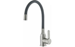 Смеситель  для кухни нержавеющая сталь (k35) с гибким серым изливом V308-5819S Valvetti