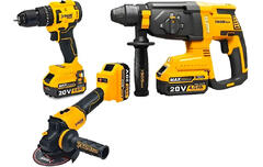 Набор аккумуляторных инструментов (шуруповерт, перфоратор, УШМ) 20В 4A SGS5450