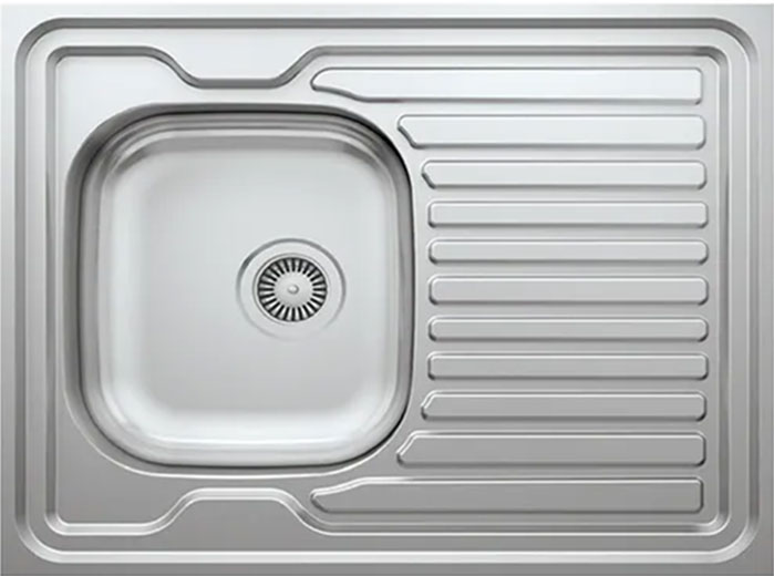 Мойка нержавейка накладная 600 × 800 мм 0.6 мм MAY