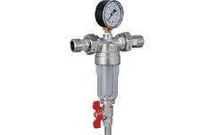 Фильтр самопромывной с манометром прозрачная колба XF82772B valveTTi