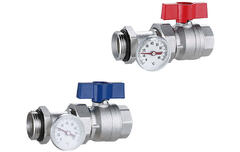 Кран шаровой прямой с термометром для коллектора 1 XF83518 valveTTi