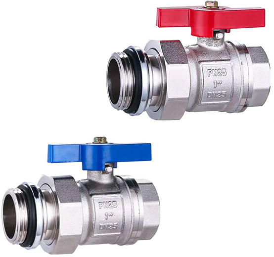 Кран шаровой прямой без термометра для коллектора 1 XF83512 valveTTi