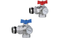 Кран угловой с термометром для коллектора 1 XF83271 valveTTi
