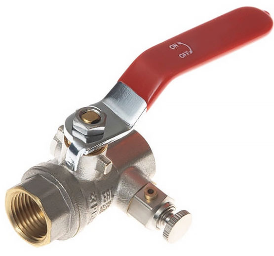 Кран шаровый латунь рычаг c спускным элементом 1/2 ВВ PN40 CW617N IFAN Premium
