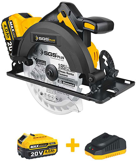 Пила аккумуляторная циркулярная 20В 1 x 4.0Ah 185 мм SGS5542