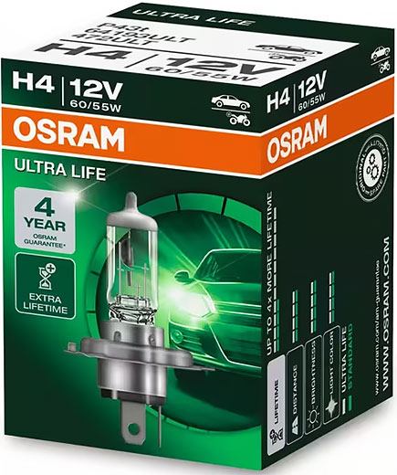 Лампа Ultra Life H4 12V 60/55W PX43t OSRAM