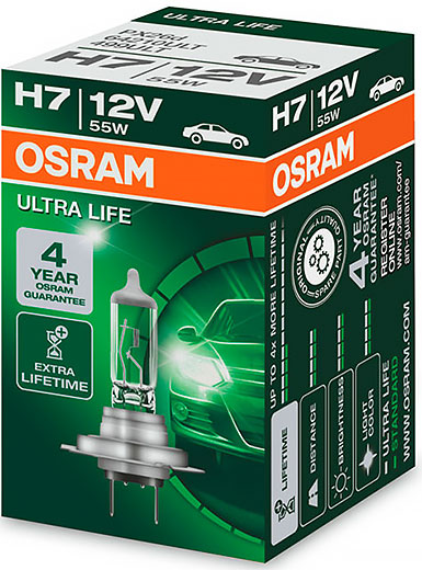 Лампа Ultra Life H7 12V 55W PX26d OSRAM
