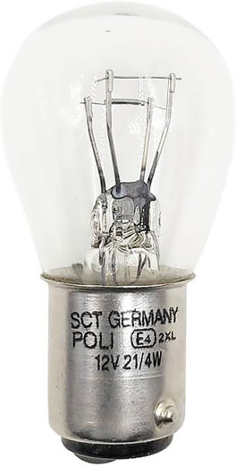Лампа P21/4W Long Life 12V 21/4W BAZ15d SCT