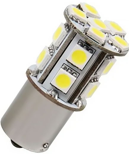 Лампа R21/5W LED 12V 18х5050 BAY15d SCT
