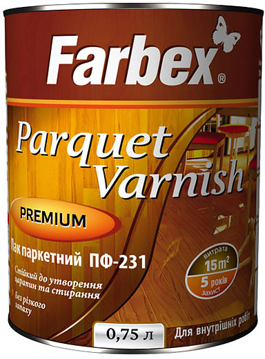 Лак паркетный алкидный глянцевый ПФ-231 Farbex