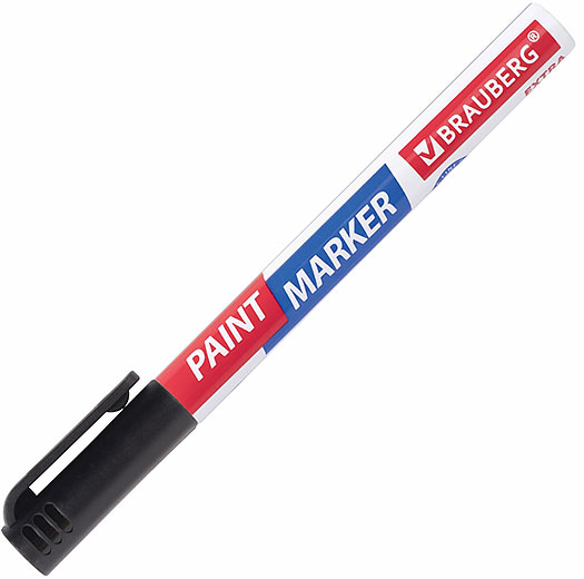 Маркер - краска черный 1 мм Berlingo