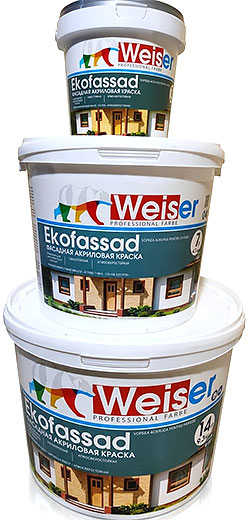 Краска фасадная матовая белая ECOFASSAD Weiser