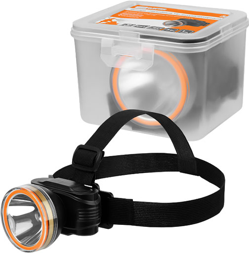 Фонарь «Налобный 16» аккум. 3 Вт LED, Li-Ion 3,7 В 1,2 А*ч, 200 лм, 230 В, TDM