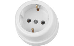 Розетка  2П+З открытой установки IP20 16А белая Ретро TDM