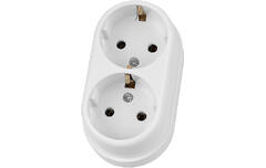 Розетка двойная 2П+3 открытой установки IP20 16А белая Ретро TDM