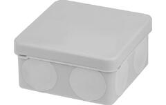 Распаячная  коробка двухкомпонентная серая ОП 80х80х40 мм IP66 8 вх.TDM