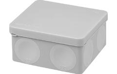 Распаячная  коробка двухкомпонентная серая ОП 100х100х50 мм IP66 8 вх. TDM