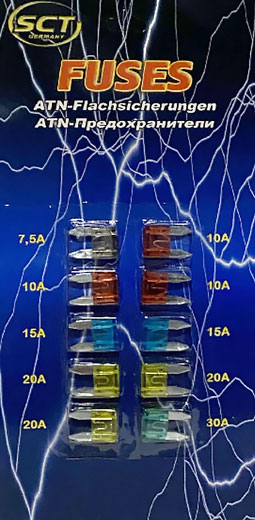 Набор предохранителей (7,5/10/15/20/30А) 9502 ATN