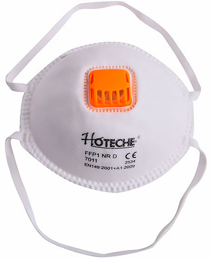 Маска респиратор с клапаном FFP1 (уп - 10 шт) 435005 Hoteche