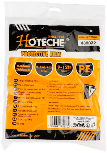 Пленка защитная для ремонтных работ (укрывочная) 2,7 х 3,7 м 438032 Hoteche