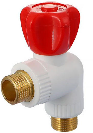 Кран шаровый для радиатора угловой с наруж.резьбой 1/2 х 3/4 IFAN