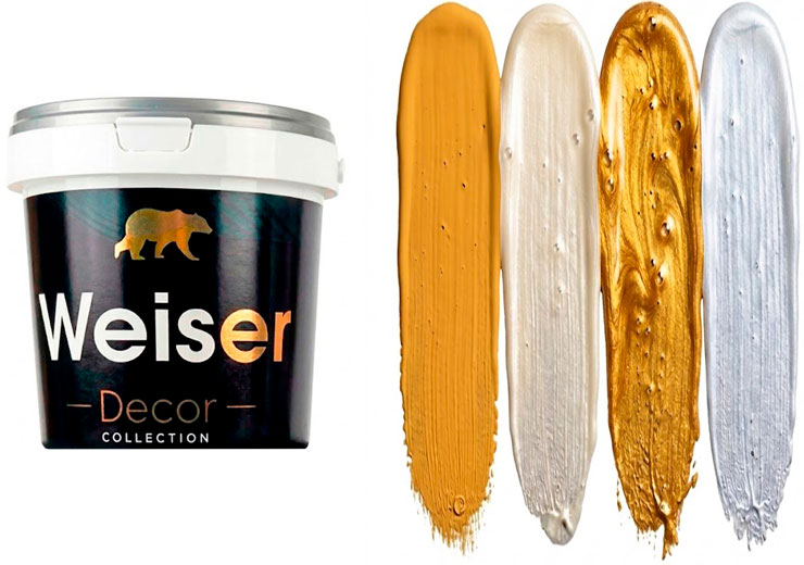 Эмаль декоративная акриловая GOLD (золото) 1 кг Weiser